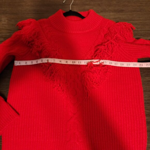 Tuckernuck Red Fringe Caswell Sweater NWT Med - Picture 6 of 11